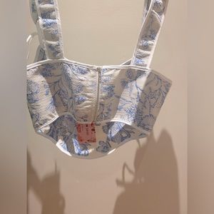 A blue flower corset